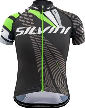 cyklistický dres Silvini Team CD1435 s krátkým rukávem černý/zelený 