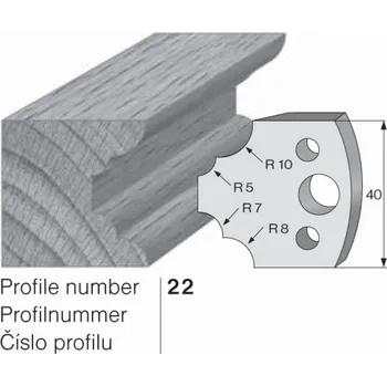 Nůž profilový č. 22 SP do frézovací hlavy 40 x 4 mm PILANA