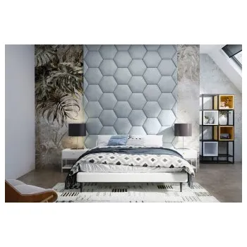 Předsíňová stěna Čalouněný nástěnný panel Hexagon 30 x 26 x 3 cm šedozelená