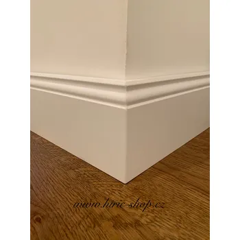 soklová lišta bílá lišta KGM 628 berlínský profil 19x145mm, délka 2,4m