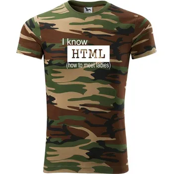 Pánské tričko HTML - Army CAMOUFLAGE - XS ( Hnědý maskáč )
