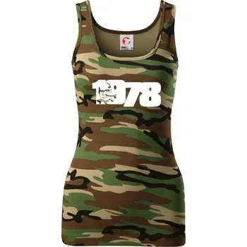 Dámské tričko Husákovo dítě - 1978 - Dámské Maskáčové tílko - XS ( Hnědý maskáč )