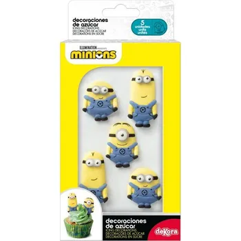 Jedlá dekorace na dort Dekora Cukrová dekorace Mimoni 5 ks