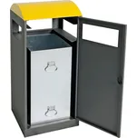 Nádoba na suroviny pro venkovní použití, 90 litrů, korpus tmavě šedý, víko žluté