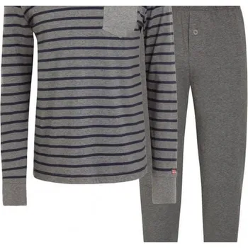 Pánské pyžamo Pánské pyžamo 500008-M64 - Jockey šedá s proužkem M