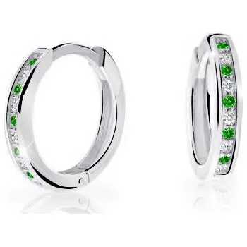 Náušnice Cutie Jewellery Dětské náušnice z bílého zlata C3343B-Green