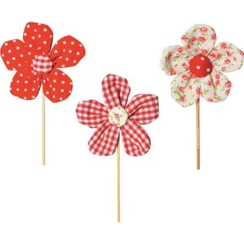 Party dekorace Kytka látková zápich 8 cm + špejle