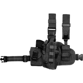 Airsoft 101INC Pouzdro pistolové stehenní se zásobníky pravé ČERNÉ