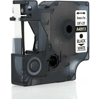 Pásek do tiskárny Alternativní páska Dymo 40913, S0720680 / 41913, 9mm x 7m černý tisk / bílý podklad