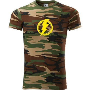 Pánské tričko Ebike logo - Army CAMOUFLAGE - 3XL ( Hnědý maskáč )