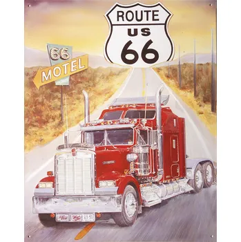 Plechová cedule Fosco Retro Route 66 Truck 30 x 39 cm