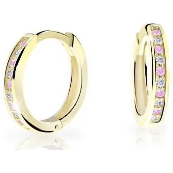 Náušnice Cutie Jewellery Dětské naušnice zlaté C3343Z-Pink