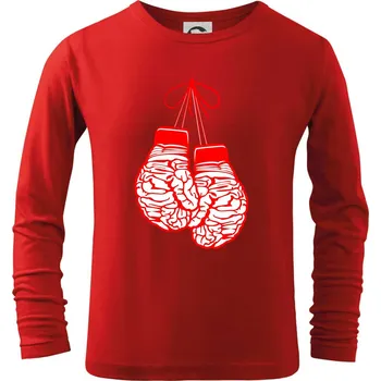 Chlapecké tričko Brain Gloves - Triko dětské Long Sleeve - 146 cm/10 let ( Červená )