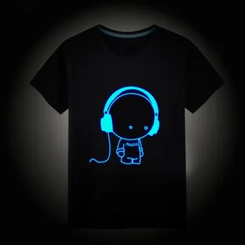 Dívčí tričko Dětská trička s potiskem svítícím ve tmě, 3-15 let Motiv: hudba, Velikost: 100 (3 roky)