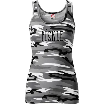 Dámské tričko Pískle - Dámské Maskáčové tílko - XL ( Šedý maskáč )