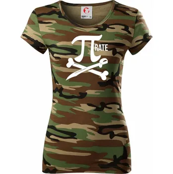 Dámské tričko Pirate PÍ - Dámské maskáčové triko - M ( Hnědý maskáč )