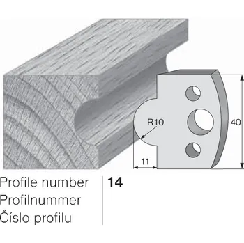 Nůž profilový č. 14 SP do frézovací hlavy 40 x 4 mm PILANA