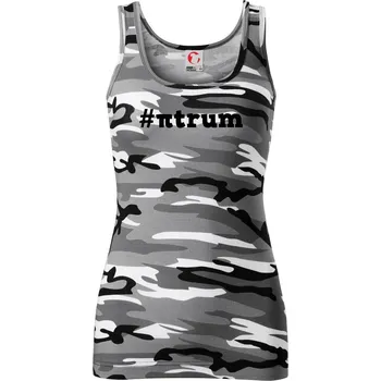 Dámské tričko Pít rum - Dámské Maskáčové tílko - M ( Šedý maskáč )