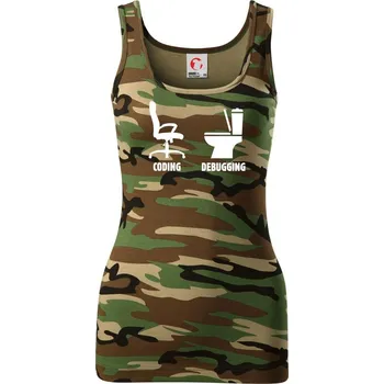 Dámské tričko Coding debugging - Dámské Maskáčové tílko - 2XL ( Hnědý maskáč )