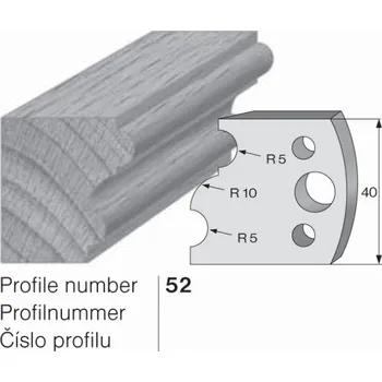 Nůž profilový č. 52 SP do frézovací hlavy 40 x 4 mm PILANA