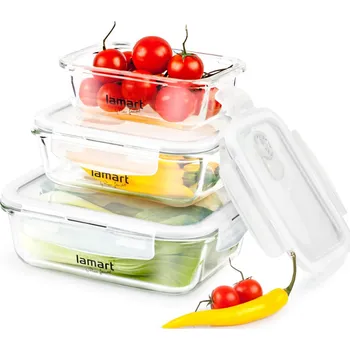 Dóza na potraviny Set dóz Lamart 3 kusy obdelník