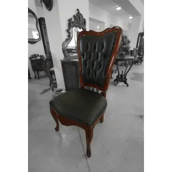 Kancelářská, jídelní židle vyřezávaná - green