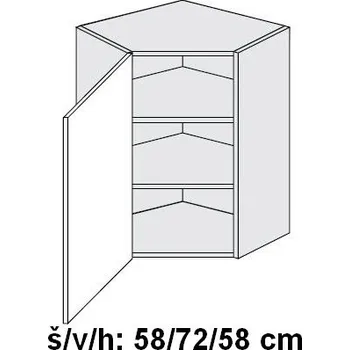 Koupelnový nábytek Horní skříňka rohová vnitřní QUANTUM VANILA 60x60 cm