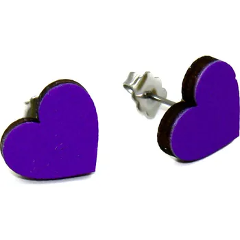 Náušnice art-wood.cz Náušnice - srdce fialové