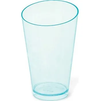 Jednorázové nádobí Plastový kelímek na mono-porce / dezerty kulaté 70 ml transparentní tyrkysový, bal. 60 ks