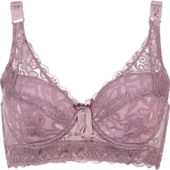 Podprsenka Dámská krajková podprsenka s mašličkou 80-105, košíčky C, D Barva: starorůžová, V E L I K O S T: 40, Košíček: C