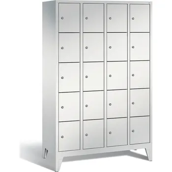 Šatní skříň Skříň na cennosti typ Cabo, na nožičkách, 20 boxů, š 1190, v 1850, h 500 mm, šedá