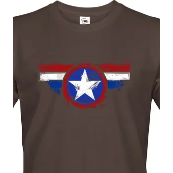 Pánské tričko Pánske tričko Kapitán Amerika, Barva Army 29 Bezvatriko.cz 0960 - DTF/DTG