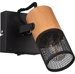 Trio Leuchten 804370132 TOSH - Nástěnné bodové svítidlo s vypínačem se dřevem 1 x E14 (Naklápěcí nástěnné bodové svítidlo s vypínačem na svítidle)