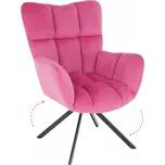 Designové otočné relaxační křeslo KOMODO — kov, více barev Kondela Růžová/černá