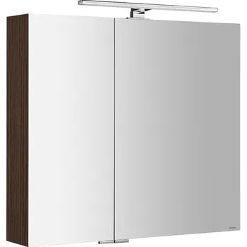 Zrcadlo SAPHO MIRRÓ galerka s LED osvětlením, 80x70x16cm, borovice rustik