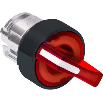 vypínač a zásuvka SCHN ZB5AK1543 Ovládací hlavice otočná prosvět., 3 p.s oboustr. návr. do stř. - rudá