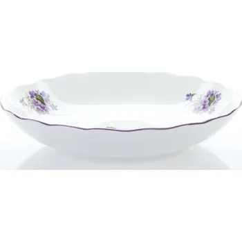 Český porcelán, a.s., Dubí Mísa kompotová, český porcelán, 24 cm, fialky, Český porcelán