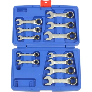 Ruční nářadí Condor klíče očkploché ráčnové 8 - 19 mm, extra krátké, sada 12 dílů - 100-01860