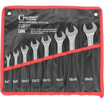 Ruční nářadí Condor klíče ploché 6 - 22 mm, sada 8 dílů, v textilním obalu - 100-00576