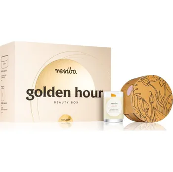 Kosmetická sada Resibo Golden Hour liftingový krém 50 ml + vonná svíčka 180 g