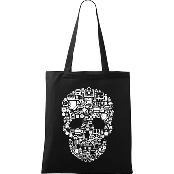 Nákupní taška Dead School - school icons - Taška bavlněná - 42 x 38 cm ( Černá )