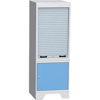 Kontrolní pracoviště KOP01B, úzké, s roletou - šedá/modrá, slevy