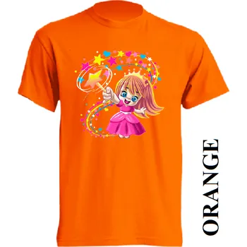 detske-levne-bavlnene-tricko-potisk-carodejnice Barva: Orange - oranžová, velikost: 116