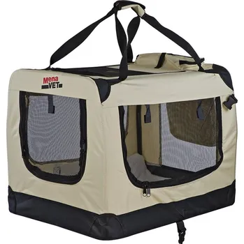 Taška pro psa a kočku MenaVET Přepravka pro psy a kočky skládací Felix L 70x53x52 cm, béžová