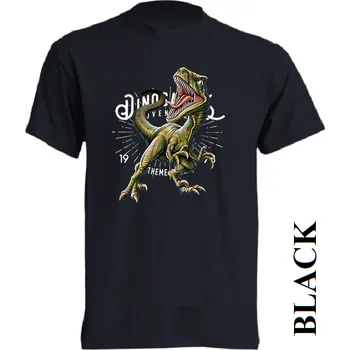 detske-levne-bavlnene-tricko-potisk-dinosaurus-raptor Barva: Black -černá, velikost: 104