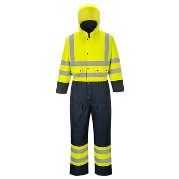 Dívčí oblečení PORTWEST Zateplená kombinéza Hi-Vis Contrast Velikost: 5XL, Barva: žlutá-námořní modrá