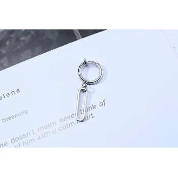 Náušnice B-TOP Pánská nerezová náušnice LONG Stříbrná