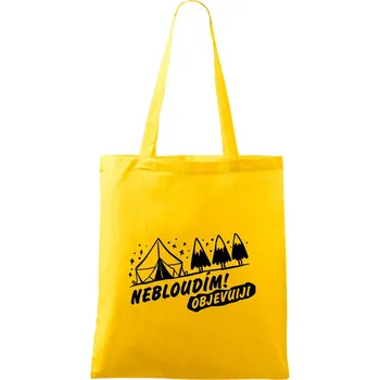 Nebloudím, objevuji - hory - Taška bavlněná - 42 x 38 cm ( Žlutá )