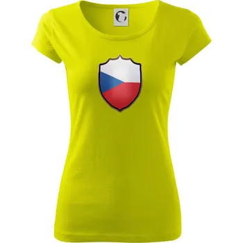 Dámské tričko Česká vlajka erb - Dámské triko Pure - M ( Limetková )