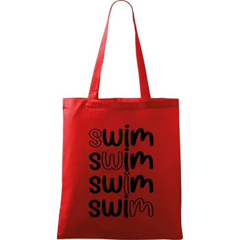 Nákupní taška Swim nápis - Taška bavlněná - 42 x 38 cm ( Červená )
